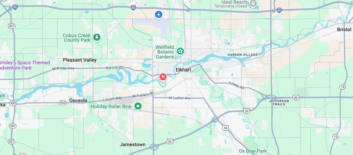 Elkhart, Indiana map